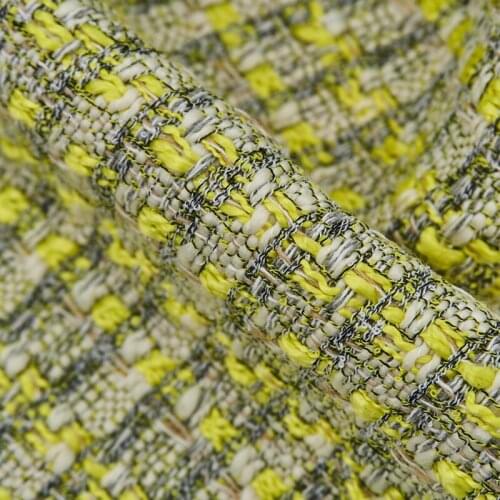 Bright Yellow Weaving Tweed Fabric For Coat Telas Por Metro Tissus Au MÈTre Ткань Для Шитья Sewing By The Yard Tecido Africa Diy