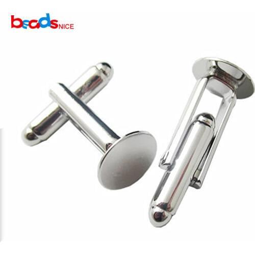 Cuff links Bases with Round Setting for Men Accessories unique Blank Cuff links DIY Jewelry FindingsID3420