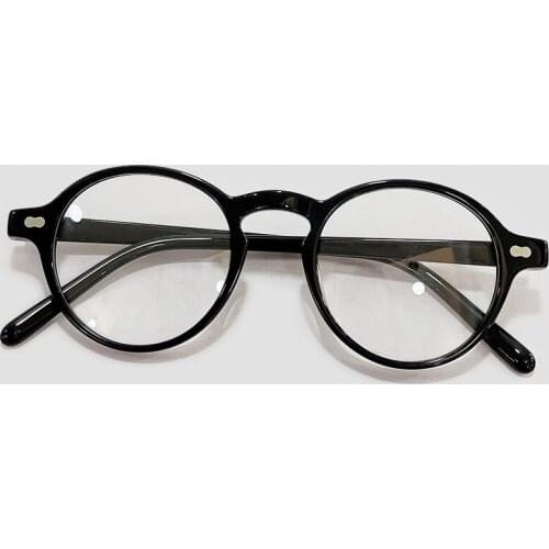 Women Men Fashion Vintage Luxury Brand Eyeglasses Round Myopia Glasses Frames Students Metal Clear Glasses