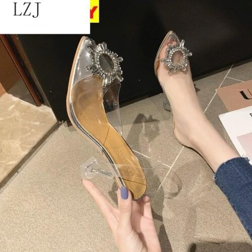 2020 Pvc Clear Transparent Fetish Luxury Designer Woman Extreme Mules Super High Heels Women Sexy Shoes Ladies Pumps Sandals