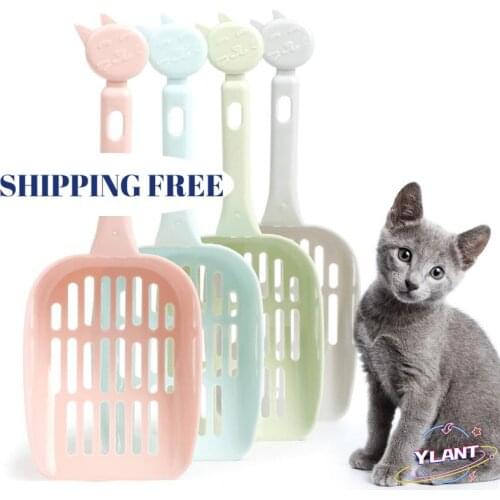 1pc Candy Color Cat Litter Scoop Creative Ergonomic Handle Deep Shovel Cat Shovel Kitty Scoop Pet Cleaning Supplies Random Color