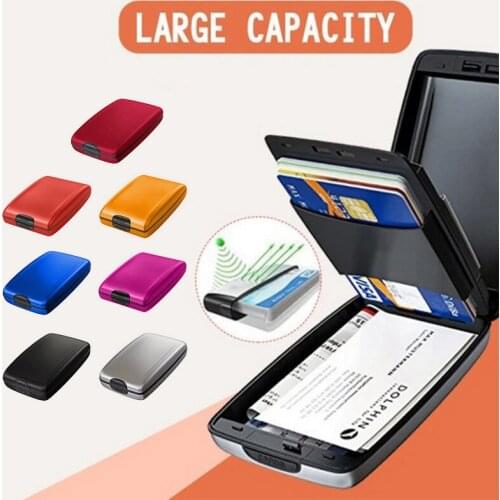 1PC Unisex Aluminum Bank Card Holder Blocking Hard Case Wallet Solid Credit Card Scanning Protect Card Holder Women And Men