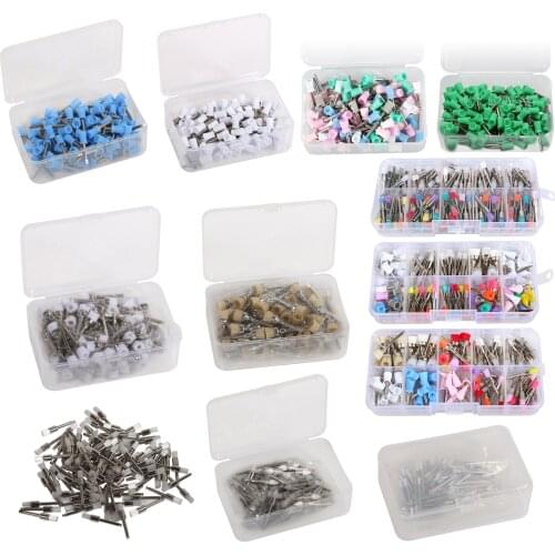 200Pcs Dental Prophy Latch Flat Polisher Teeth Polishing Cups / Brushes Rubber Material Nylon