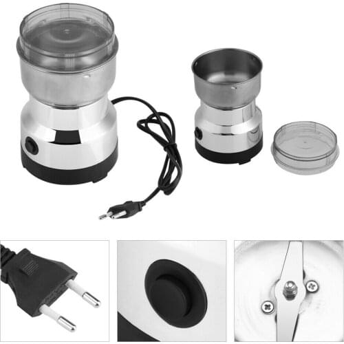 220V Electric Coffee Grinder Electric Stainless Steel Grinding Coffee Bean Milling Machine Home Office Coffee Machine Multi-Use