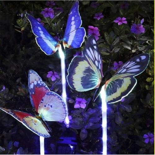 3PCS LED Garden Solar Light Color-Changing Outdoor Waterproof Butterfly Solar LED for Garden Decoration Path Lawn Landscape Lamp