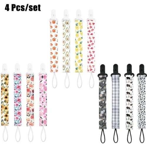 4 Pcs/Pack Baby Pacifier Chains Children Soother Holder Nipple Holder Newborns Pacifier Clip Dummy Clip For Feeding Baby Stuff