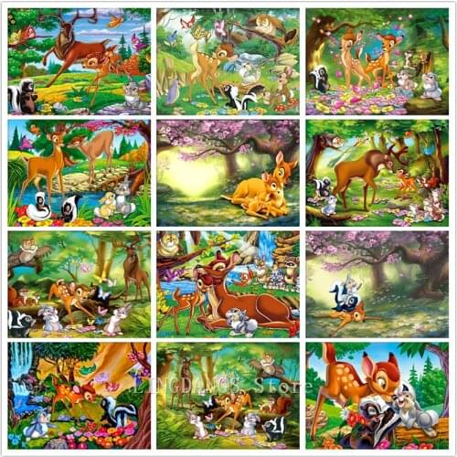 5D DIY Full Drill Diamond Painting Disney Animal Cartoon Bambi Diamond Mosaic Embroidery Cross Stitch Kits Art Home Decor Gift