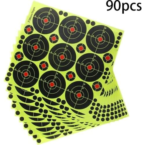 90 Pcs Hunting Training Target Paper 3 Inch Fluorescence Sticker Shooting Gun Target Paper 9 Targets Indoor Target Paper