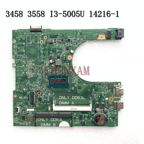 Brand NEW I3-5005U FOR Dell Inspiron 3458 3558 Laptop Motherboard 14216-1 PWB:1XVKN CN-0MY4NH MY4NH Mainboard 100%Tested