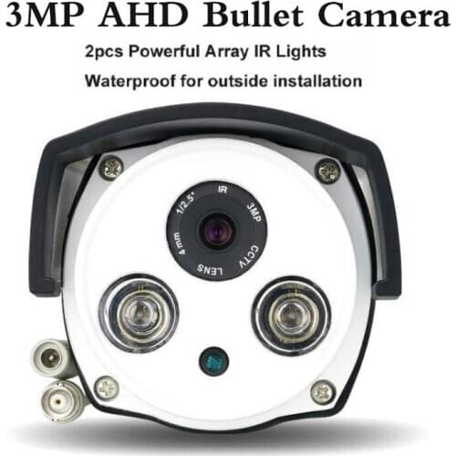 Aluminum Metal Waterproof Outdoor Bullet AHDCamera 720P 1080P 3MP Security Camera CCTV 2PCS ARRAY LED Board HD Camera