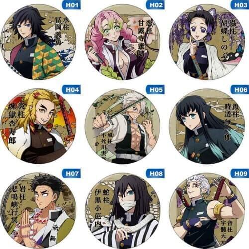 Anime Demon Slayer: Kimetsu No Yaiba Kamado Tanjirou Cosplay Bedge Cartoon Gift Backpacks Bags Badges Button Brooch Pins
