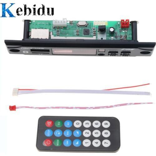 Kebidu Car Audio USB TF FM Radio Module Wireless Bluetooth 5V 12V MP3 WMA Decoder Board MP3 Player with Remote Control For Car