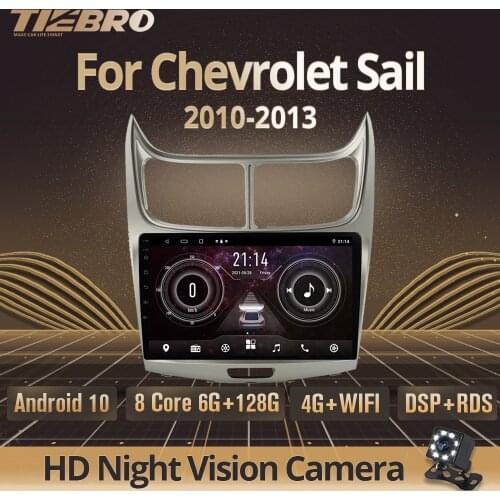 TIEBRO 2 Din Android10.0 For Chevrolet Sail Car Multimedia Player Navigation GPS 2010-2013 Stereo Receiver Bluetooth Player IGO
