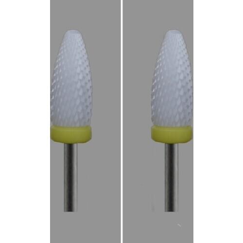 White -2PCS-Ceramic Nail Drill Bit - Flame Bit - (0044.060)