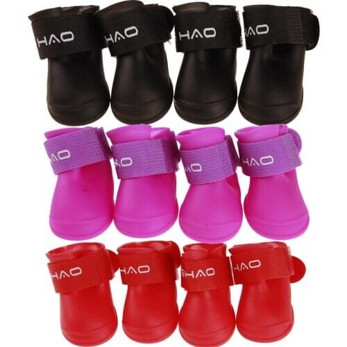 Free shipping 4pcs/set Hot selling pet dog shoes pet waterproof shoes large dog rainy boot puppy shoes pet shoes dog boots S-2XL