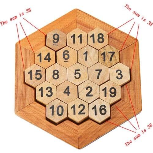 Funny Geometric Shape Number Puzzle Children Wooden Number Board Math Game Early Educational Learning Wood Toys Gift