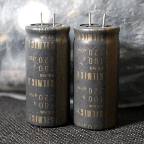 Japan ELNA SILMIC II 220uF/100V Gold Scrub Audio Electrolytic Capacitor