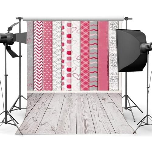 Valentines Day Backdrop Sweet Hearts Abstract Wall Rustic Stripes Wood Floor Romantic Wedding Photography Background