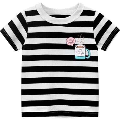 Baby Boy T-shirt Short Sleeve Striped Summer Tops Clothes Cotton Soft Children Sport T Shirt Cartoon Clothing