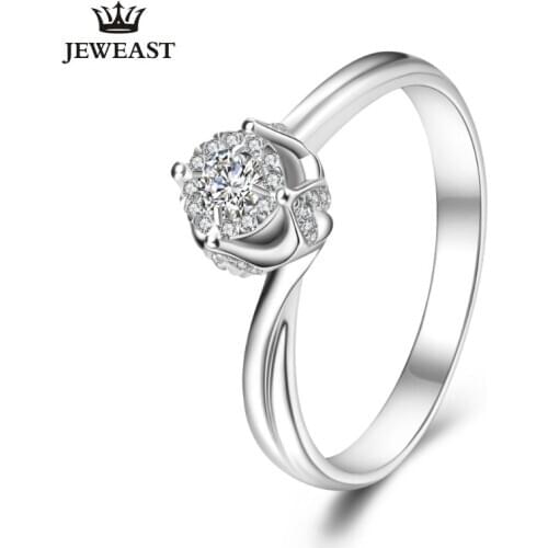 IDO Natural diamond 18K gold Pure Gold Ring Real 18K gold Solid Gold Ring Trendy Classic Party Fine Jewelry Hot Sell New 2019