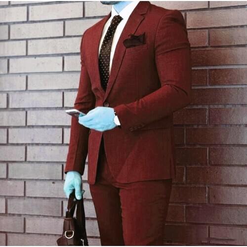 Handsome Groomsmen Notch Lapel Groom Tuxedos Mens Wedding Dress Man Jacket Blazer Prom Dinner (Jacket+Pants+Tie) A079