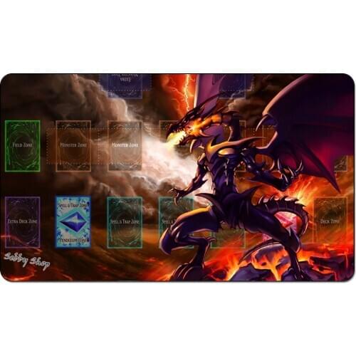 Red Eyes Black Metal Dragon Yugioh Playmat,Board Games The Play Mat Pad,YGO Card Games Playmat,Custom Table Pad with Free Bag