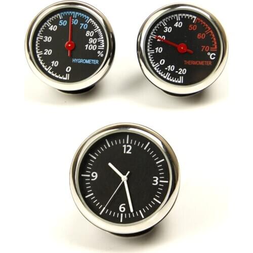 Round Shape Car Automobile Digital Clock Auto Watch/Thermometer/Hygrometer Car Interior Decoration Ornament Car Styling 2021