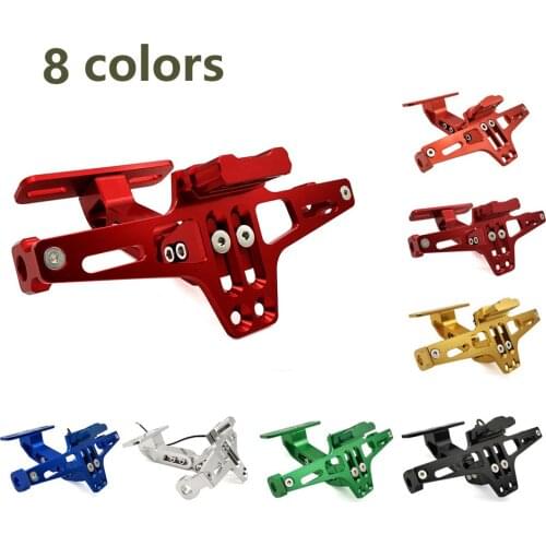 Motorcycle Adjustable Angle License Plate Holder Bracket CNC Aluminum For Kawasaki KX 65 85 125 250 450 F 100 KLX 125 250 KDX125