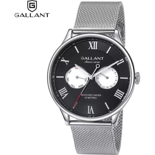 Mens Quartz Watch with Mesh Steel Band Multi Dial Luminus Wrist Watch Auto Date Day Watches for Men 3ATM Water Resistant Watch