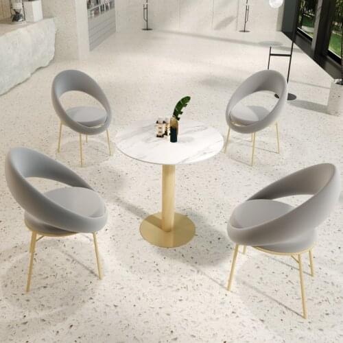 Customizable Coffee Table Chair Set Nordic Modern Minimalist Design Iron Dining Chairs Reception Negotiation Backrest Sofa Chair