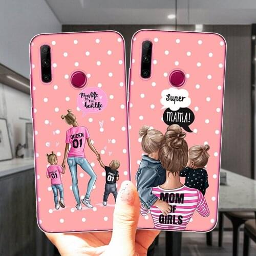 Super Mama Girl Mom Boy Baby Silicone Phone Case For Huawei Honor 30 10i 20i 9 9X 8X Mate 10 20 Lite Pro Soft Clear Back Cover