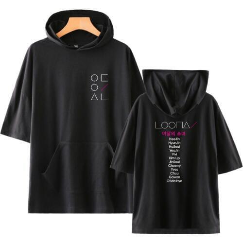 LOONA printed short sleeve hoodies t-shirt new stylish kpop t shirt Soft New Arrival Unisex tshirt tops harajuku casual clothes