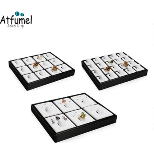 Creative 6/12/20 Slot Ring Jewelry Display Tray ABS Earring Organizer Case Stud Holder Box Ring Storage Display Tray
