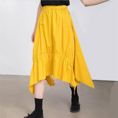 Women Fashion New Summer Irregular Cotton Skirts Sweet And Cool Girl A-Line Skirts Casual Loose Solid Skirts Plus Size 6XL 7XL