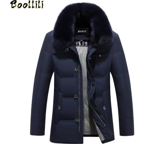 Winter Jacket Men Parka 2020 White Duck Down Jacket Men Thick Casual Coat Pure Fox Fur Collar Warm Down Jacket Plus Size