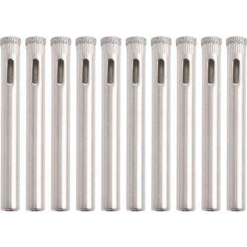 10Pcs 6mm Diamond Coated Core Drill Bits Hole Saw Glass Tile Ceramic Marble -Y103