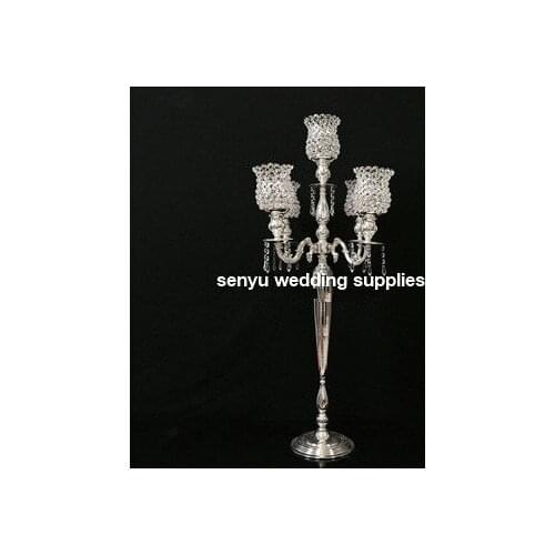 100cm tall )NEW!!! Hot sale 5 arms crystal candelabra for wedding decoration senyu0662
