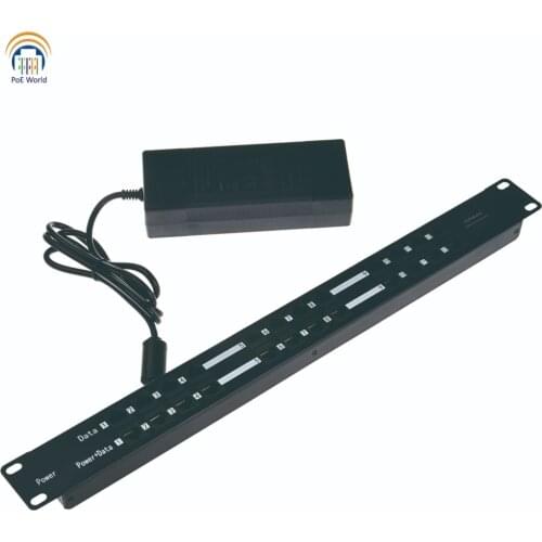 12 port Poe injector with 24v 120w power supply-Power over Ethernet for 802.3af Cameras, IP phones, Access Points to any switch