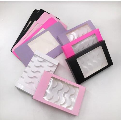 Wholesale 5-pairs Soft Paper Soft Lashes Book For False Mink Eyelashes 8mm-27mm Strip Lashes Custom Private Logo Empty Packaging