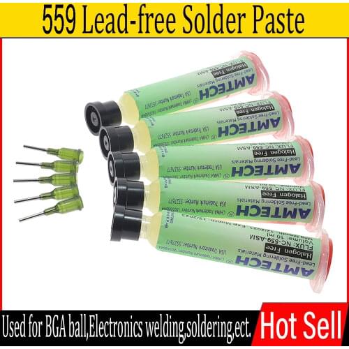 5pcs AMTECH NC-559-ASM BGA PCB No-Clean Solder Paste Welding Advanced Oil Flux Grease 10cc Soldering Repair Paste