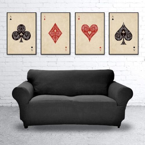 Ace Poker Cards Canvas Painting Abstract Gaming Posters Home Decoration Vintage Art Print Wall Pictures for Living Room Decor