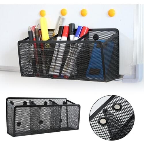 Locker Accessories Desktop Solid Metal Mesh Pencil Holder Refrigerator Magnetic Students Home Office Storage Basket Space Saving