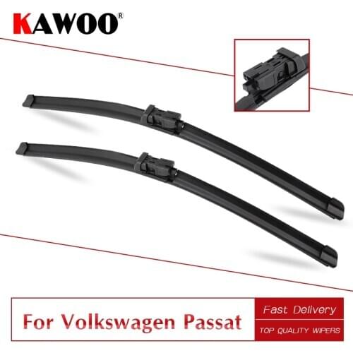 KAWOO For Volkswagen Passat B5/B6/B7 Car Wipers Blades Model Year From 1999 To 2015 Fit Push Button Arm/Side Pin Arm/U Hook Arm