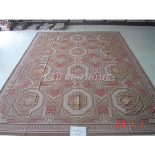 Free shipping 11.6'X18.4'' Aubusson rugs Beige and madellian French style rugs Floral design big rugs