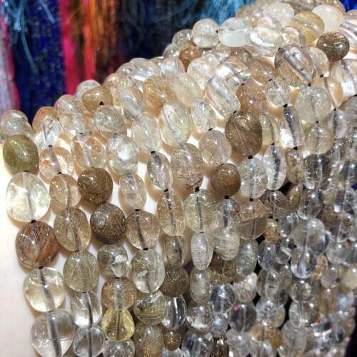 Natural Stone Beads Irregular Copper Rutilated Quartz Loose Beads For Jewelry Making DIY Necklace Bracelet Earrings Accessory