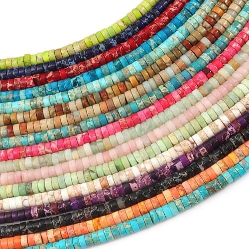 Natural Sediment Imperial Jaspers Loose Spacer Flat Round Stone Beads for Jewelry Making DIY Bracelet Disc Shape Rondells 15