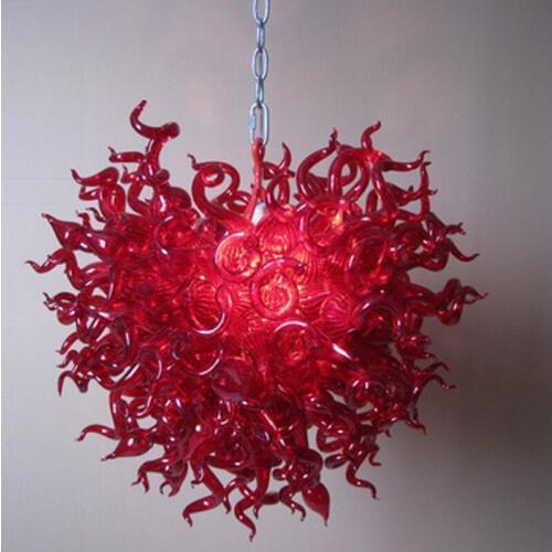 Chihuly Style Red Hand Blown Glass Pendant Lamps Murano Glass Modern Art Deco Hanging LED Chandelier Lightings For Wedding Decor