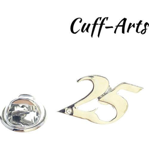 Cuffarts Digital Brooch Fashion Style Metal Material Number 25 Lapel Pin With Crystal Party Birthday Occasion Jewelry P10101