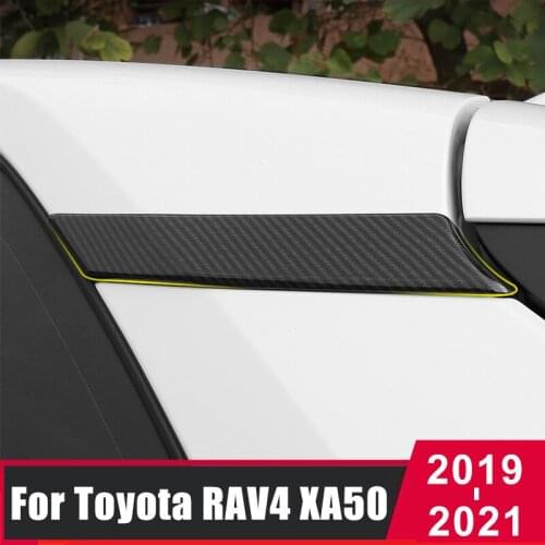 For Toyota RAV4 RAV 4 2019 2020 2021 XA50 ABS Car Styling Rear Tail Window A Pillar Post Molding Sticker Cover Trim Accessories