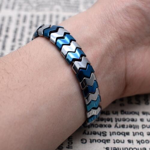 Natural Stone Hematite Beads Gold Blue12*4mm Two Holes Letter W Bat shape Spacer Beads For Jewelry Making DIY Design Bracelets